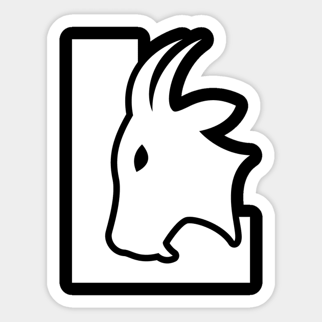 White Goat Sticker by Lehjun Shop